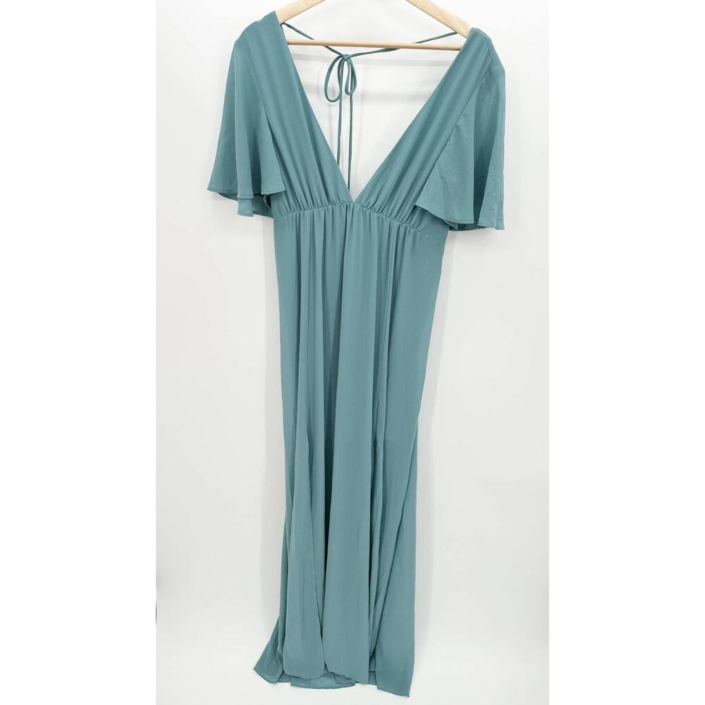 Show Me Your Mumu‎ Womens Blue Maxi Gown Size M Wedding Bridesmaid Event Flutter